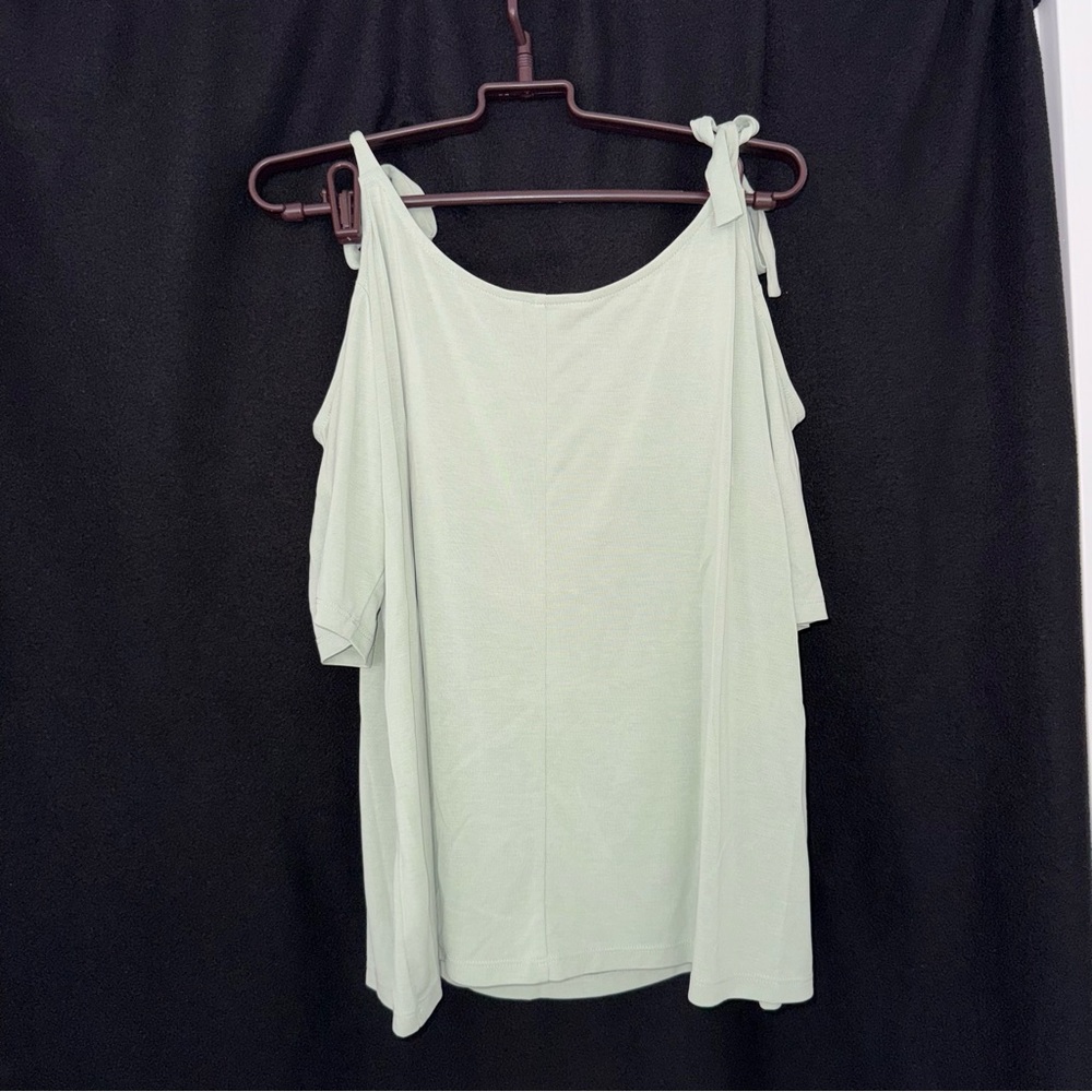 Women's Light Green Off-Shoulder Top
